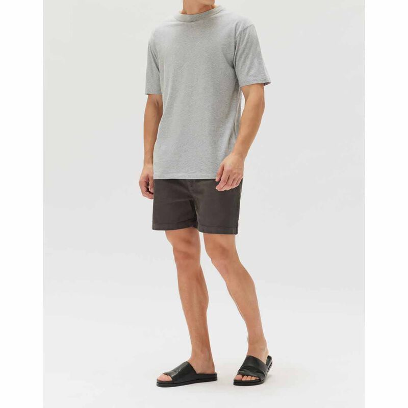 Assembly Label Mens Organic Oversized Tee Grey Marle image number 3